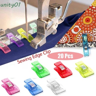 unity01 multicolor trabajo pie caso artesanía herramientas de costura cinta sesgo fabricante accesorios diy 20pc tela de dobladillo clip de plástico/multicolor