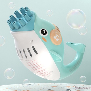 Electric Bubble Machine for Kids Dolphin Shaped Rich Bubble Blowing Toy with 10 Outlets & Bowl Dual Head Bubble Maker (5)