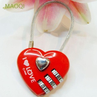 maoqi - candado de regalo para equipaje, cerradura digital, forma roja, código de boda, aleación, amor, corazón, multicolor