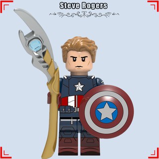 Compatible con Lego MiniFigures capitán américa Marvel Steve Rogers Loki Jane Foster Iron Man Thanos Hulk Thor bloques de construcción juguetes Legoing