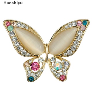 haoshiyu 1* broche de diamantes de imitación de ópalo para boda mariposa broche para mujer mejor regalo mx