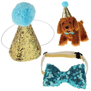Headwear Hat Bowknot Pet Birthday Glitter Sequin Suit Pet Cloth Party Supplies