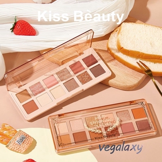vegalaxy Kiss Beauty paleta de sombras de ojos de 12 colores mate perla polvo naranja tierra Color sombra de ojos vegalaxy
