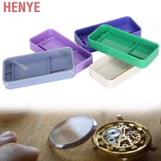 Henye rectángulo forma reloj piezas caja de almacenamiento herramientas accesorios caso (4)