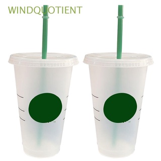 WINDQUOTIENT Durable Tazas Creativo Tazas de cafe Vaso de café Botella de agua con tapa de pajitas Taza para beber Personalizado Transparente El plastico Vasos/Multicolor