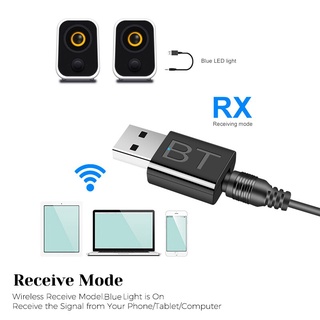Transmisor De Audio Inalámbrico Receptor 2 En 1 Adaptador Con Cable De 3,5 Mm Para Coche TV Auriculares Altavoz Aux Bluetooth 5.0 (3)
