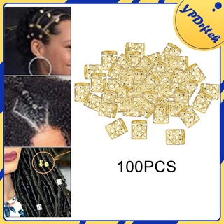 100 hebillas de extensión de cabello sucio multicolor, anillos trenzados dreadlock, clips de decoración para cabello trenzado (6)