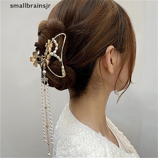 smbr elegante mariposa metal geometría clips de pelo para niña flecos perla horquillas buena