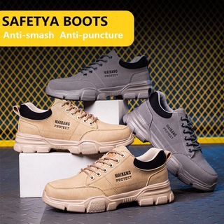 Hombres/mujeres botas de seguridad de corte bajo Anti-aplastamiento del dedo del pie de acero zapatos Anti-piercing zapatos de trabajo senderismo zapatos de seguridad Kasut