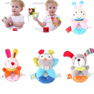 Juguetes para bebé recién nacidos 0-12 Months dibujos animados animales Owl/Elephant Baby Boy Girl Rattles Hand Bell Infant kids todd Plush Toys Cartoon Plush Doll Baby Toy Rattle Soothing rompecabezas Baby Toy