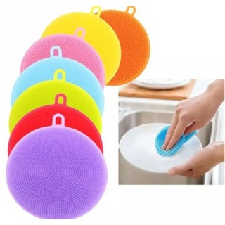 Esponja multiusos de silicona para lavar platos/esponja de esponja de silicona/herramienta para lavar platos/cepillo de Color redondo
