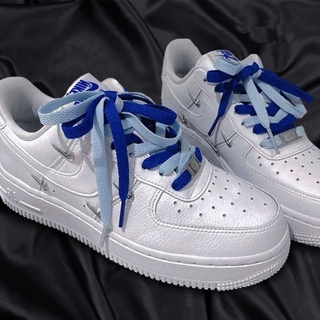 Compatible con AF1 Nike Air Force One Four Hook blanco azul mandarín pato Ma
