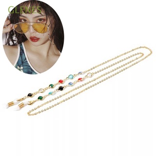 GLENES - gafas de Metal para gafas de sol, diseño de diamantes de imitación, cadena de cuentas de cristal, Multicolor