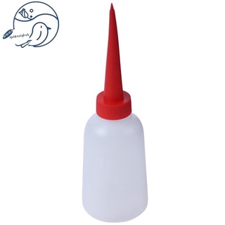 2 Pcs 100ml Red Plastic Tip Nozzle Lubricant Oil Squeeze Bottle Clear White