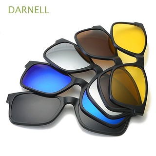 DARNELL Vintage Anti-UV Gafas De Compras Polarizadas 6 En 1 Magnético Sol Cuidado De La Visión De Viaje PC UV400 Moda Marco Óptico Clip-on/Multicolor