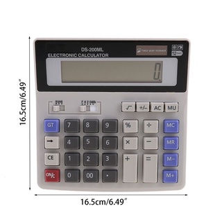 Calculadora De escritorio con función estándar De barbilla/inteligente/ Calculadora De doble potencia, botón Grande De 12 Dígitos pantalla Lcd Grande portátil Para diario y oficina básica (2)