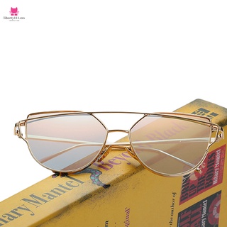 New European Trend Personality Sunglasses Stainless Steel Frame Twin-Beams Sunglasses Women\'s HD Lenses Film Sunglasses
