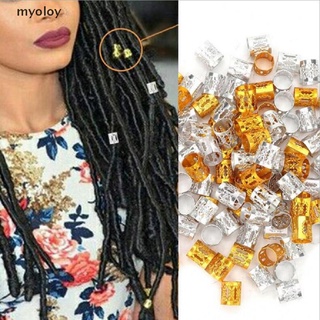 Myoloy 100Pcs Dread Lock Adjustable Hair Braid Cuff Clip Beads Tube Rings Accessories MX