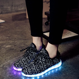 [0911] zapatos luminosos led unisex/zapatos luminosos usb recargables con cordones/zapatos para amantes