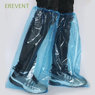 erevent 5 pares de fundas de zapatos de lluvia de plástico grueso antideslizante de buena calidad desechables duraderos protector de alta parte superior impermeable