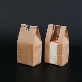 jianjian avoid aceite kraft bolsa de papel de rayas tostadas bolsa de pan 25/50pcs almacenamiento para llevar pastel bolsa de embalaje de alimentos (2)