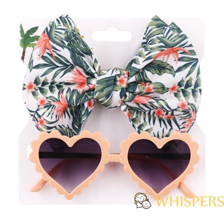Whispers-kids - gafas de sol oscuras en forma de corazón y diadema con estampado Floral