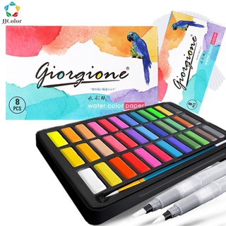 Pintura de Acuarelas Profesionals , Pigmento de 24/36 colores para Niños con Pincel y Juego de Dibujo de Papel Papelería