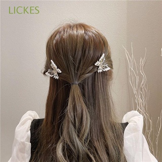 lickes transparente agarre clip dulce perla clip de pelo mariposa garra de pelo lindo elegante coreano rhinestone chica aleación accesorios para el cabello