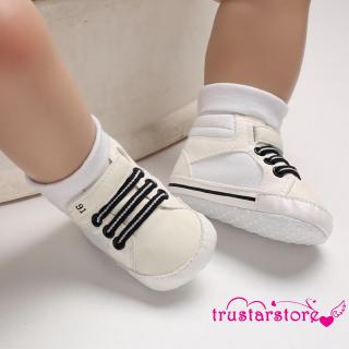 Zwq0-18m bebé recién nacido suela suave cuna zapatos niños niños con cordones botas de tobillo