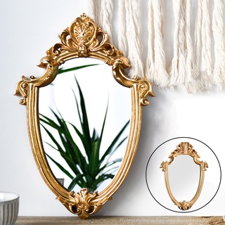 [listo stock] espejo decorativo antiguo de maquillaje, espejo cosmético en forma de escudo vintage con marco, espejo para colgar en la pared europea (3)