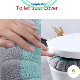 Simple invierno Closestool Mat calentador cojín asiento de inodoro cubierta accesorios de baño con mango lavable en forma de O almohadilla