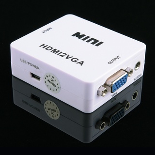 moystree Mini HW2109 adaptador de convertidor compatible con HDMI a VGA Transverter con Cable de carga USB (5)