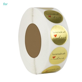 for 500Pcs Round Gold Handmade With Love Thank You Stickers Packing Adhesive Label Seals Scrapbook DIY For Baking Wedding Decor Gift