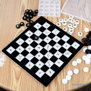 felicitar cristal de resina epoxi molde internacional tablero de ajedrez piezas de ajedrez molde de silicona