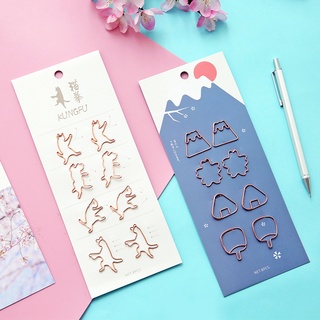 Yunmu comestibles clip de papel marcador creativo lindo simple chica corazón de dibujos animados en forma de clip de papel de metal (2)