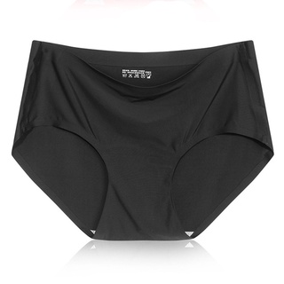 *QS Women Traceless Skin-friendly Underpants Solid Color Middle-waisted Briefs