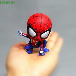 frances 8cm spiderman figuras de acción para niños muñeca adornos figura modelo lindo anime kawaii regalos muñeca juguetes spiderman figuras de juguete