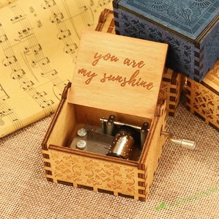 (municashop) caja de música de madera antigua caja musical de manivela casa retro adorno regalos