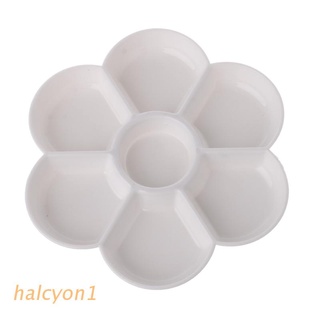 halcy paleta de 7 agujeros de alta calidad acrílica gouache paleta de pintura acuarela de plástico