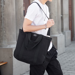 Bolso de lona para hombres de gran capacidad Casual estilo coreano para hombres bolso de estilo japonés Simple estudiante bandolera bolso de mano