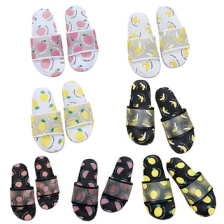 brroa mujeres verano abierto top zapatillas lindo frutas translúcido diapositiva sandalias zapatos de playa