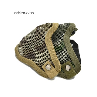 [Addthesource] Airsoft Steel Mesh Half Face Mask Tactical Protect Strike Paintball Halloween BFDX