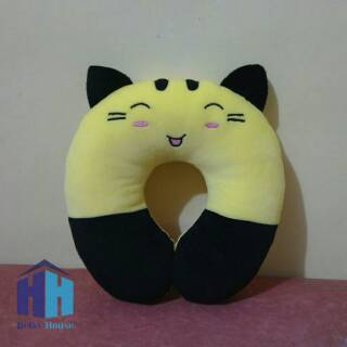 Almohada de cuello de gato amarillo personaje