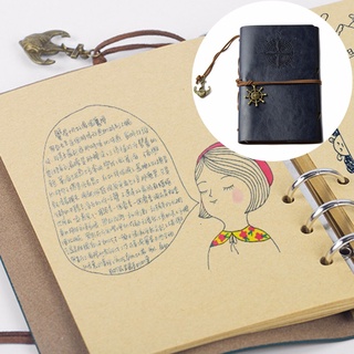 Vintage Classic Leather Journal Travel Notepad Notebook Blank Diary Dark Blue ☆NewYetBloomVIP