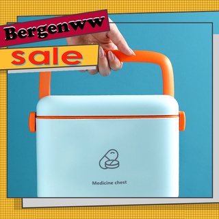 <Bergenww_my> Plastic First Aid Kit Plastic Emergency Box Pills Organizer with Handle Multifunction for Home