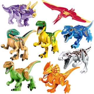 juego de dinosaurios 8 piezas compatible con legoing minifigures jurassic world park bloques de construcción juguetes para niños (3)