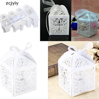 zcjyiy 10/50/100pcs boda fiesta favor cruz papel caramelo cajas de regalo con cinta mx (1)