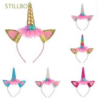 stillbox linda banda de pelo mujeres fiesta de cumpleaños decoraciones unicornio diadema flor princesa 1pc floral niños corona headwear/multicolor