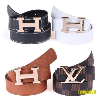 IVY H Brand Designer Belts kids Casual Leather H Buckle Strap for Jeans Blue (7)