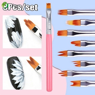 [XF] juego de 8 pinceles para arte de uñas, línea de pintura, dibujo de flores, Gel UV, herramienta de manicura